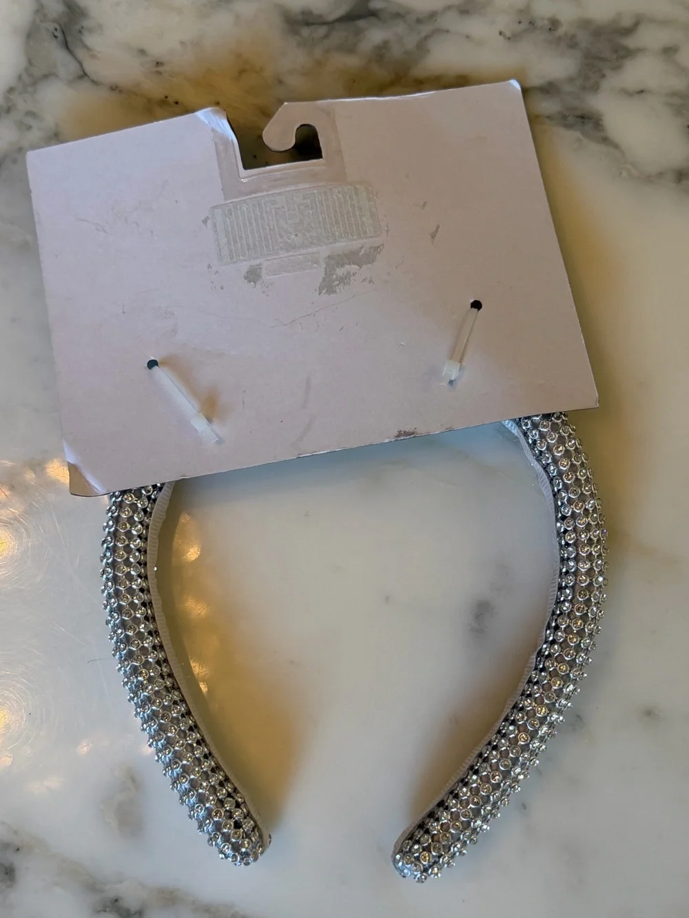 NWT Berry Silver Rhinestone Padded Headband Sparkly Crystal Wide Hair Accessory